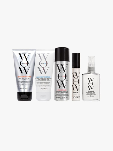 Color Wow 5 Piece Set in multiple branded components on a light gray background