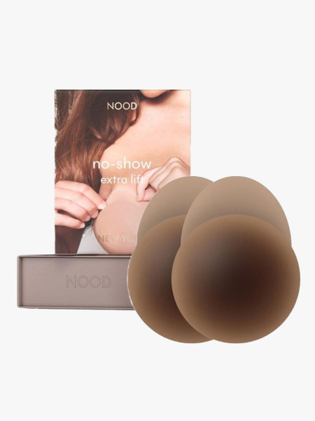Nood No-Show Extra Lift Reusable Nipple Covers on light gray background